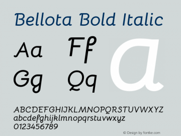 Bellota Bold Italic Version 4.001图片样张