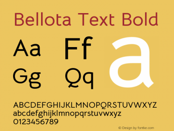 Bellota Text Bold Version 4.001 Font Sample