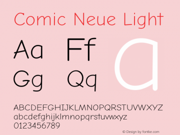 Comic Neue Light Version 2.003 Font Sample