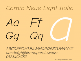 Comic Neue Light Italic Version 2.003图片样张
