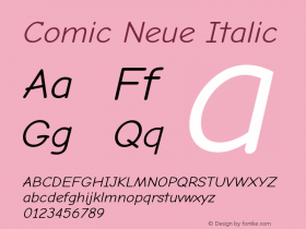 Comic Neue Italic Version 2.003图片样张