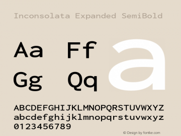 Inconsolata Expanded SemiBold Version 3.001图片样张