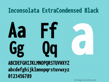 Inconsolata ExtraCondensed Black Version 3.001 Font Sample