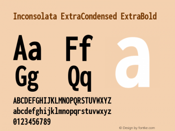 Inconsolata ExtraCondensed ExtraBold Version 3.001 Font Sample