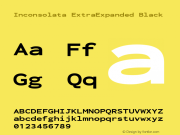 Inconsolata ExtraExpanded Black Version 3.001 Font Sample