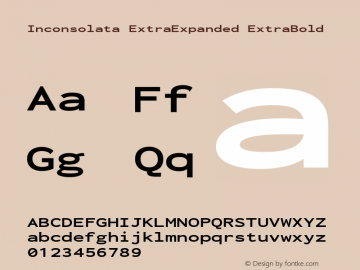 Inconsolata ExtraExpanded ExtraBold Version 3.001 Font Sample