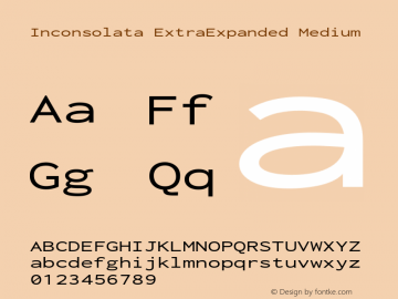 Inconsolata ExtraExpanded Medium Version 3.001 Font Sample