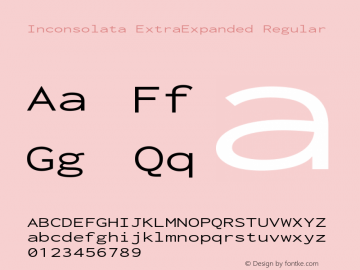 Inconsolata ExtraExpanded Regular Version 3.001 Font Sample