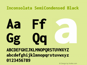 Inconsolata SemiCondensed Black Version 3.001 Font Sample