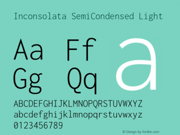 Inconsolata SemiCondensed Light Version 3.001图片样张