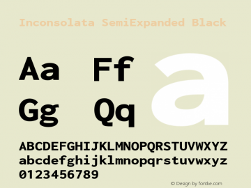 Inconsolata SemiExpanded Black Version 3.001 Font Sample