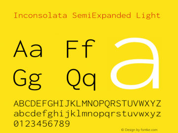 Inconsolata SemiExpanded Light Version 3.001图片样张