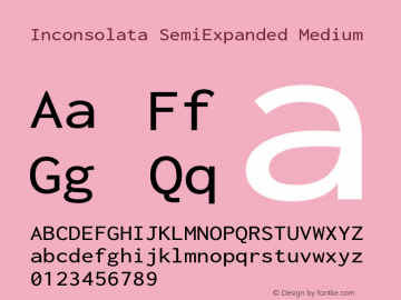 Inconsolata SemiExpanded Medium Version 3.001 Font Sample