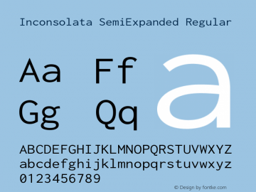 Inconsolata SemiExpanded Regular Version 3.001 Font Sample