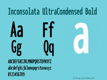 Inconsolata UltraCondensed Bold Version 3.001 Font Sample