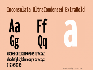 Inconsolata UltraCondensed ExtraBold Version 3.001 Font Sample