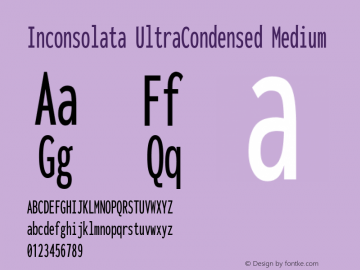 Inconsolata UltraCondensed Medium Version 3.001 Font Sample