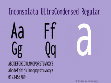 Inconsolata UltraCondensed Regular Version 3.001 Font Sample