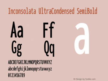 Inconsolata UltraCondensed SemiBold Version 3.001 Font Sample