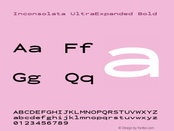 Inconsolata UltraExpanded Bold Version 3.001图片样张