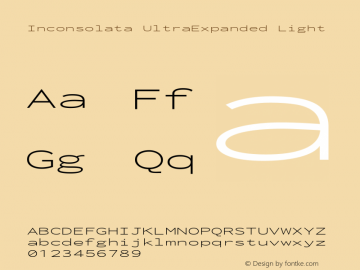 Inconsolata UltraExpanded Light Version 3.001 Font Sample
