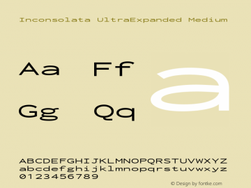 Inconsolata UltraExpanded Medium Version 3.001 Font Sample