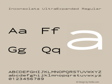 Inconsolata UltraExpanded Regular Version 3.001 Font Sample