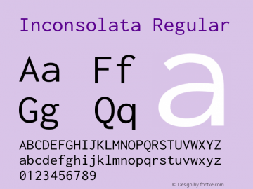 Inconsolata Regular Version 3.001 Font Sample