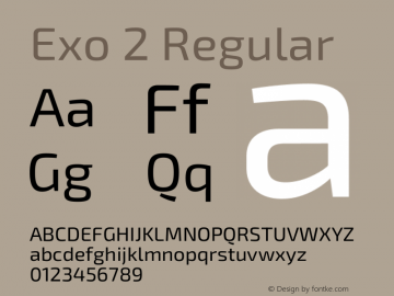 Exo 2 Regular Version 2.000 Font Sample