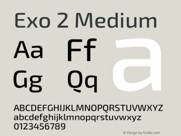 Exo 2 Medium Version 2.000 Font Sample