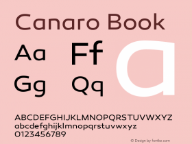 Canaro Book Version 1.000;PS 001.000;hotconv 1.0.70;makeotf.lib2.5.58329 Font Sample