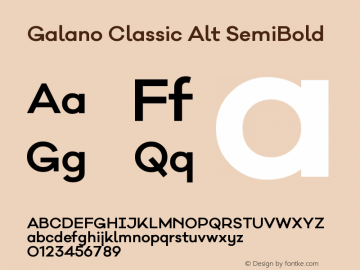 Galano Classic Alt SemiBold Version 1.000;PS 001.000;hotconv 1.0.70;makeotf.lib2.5.58329 Font Sample