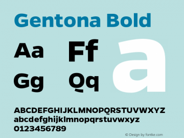 Gentona Bold Version 1.001;PS 001.001;hotconv 1.0.70;makeotf.lib2.5.58329 Font Sample