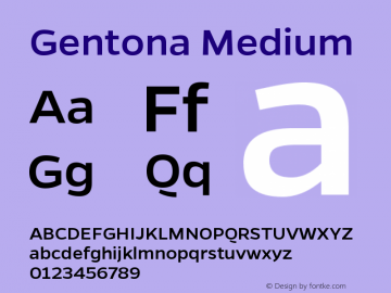 Gentona Medium Version 1.001;PS 001.001;hotconv 1.0.70;makeotf.lib2.5.58329图片样张