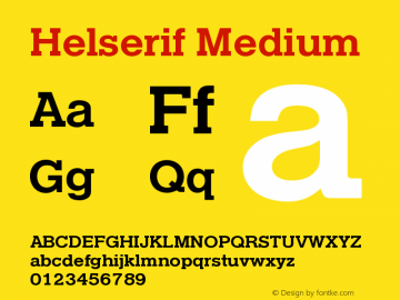 Helserif-Medium Version 1.00图片样张