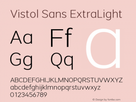 VistolSans-ExtraLight Version 1.000 Font Sample