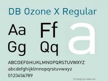 DBOzoneX Version 3.200 Font Sample