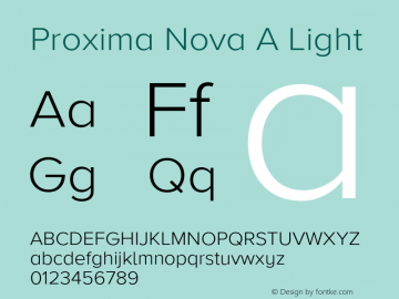 Proxima Nova A Light Version 3.014 Font Sample