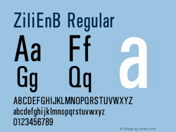 ZiliEnB 1.10 Font Sample