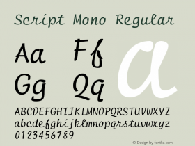 Script Mono Regular Rev. 002.002q Font Sample