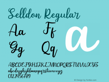 Selldon Version 1.00;April 24, 2020;FontCreator 11.5.0.2430 64-bit Font Sample