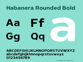 Habanera Rounded Bold Version 1.001 Font Sample