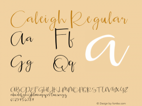 Caleigh Version 1.10 June 27, 2017 Font Sample