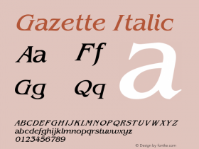 Gazette Italic Rev. 002.02图片样张