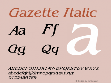 Gazette Italic Rev. 002.02图片样张