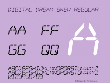 Digital dream Skew Regular 2 Font Sample