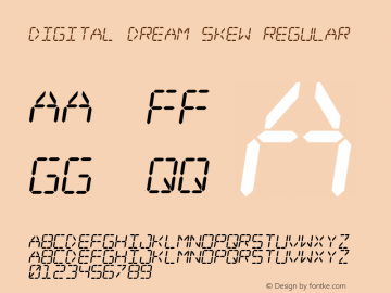 Digital dream Skew Regular 2 Font Sample