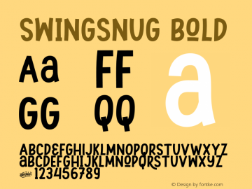 Swingsnug Bold Version 1.00;April 19, 2020;FontCreator 13.0.0.2630 64-bit Font Sample