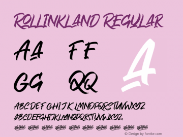 Rollinkland Version 1.00;April 19, 2020;FontCreator 13.0.0.2630 64-bit图片样张