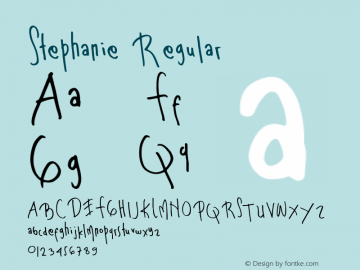 Stephanie Version 1.001;Fontself Maker 3.5.1 Font Sample